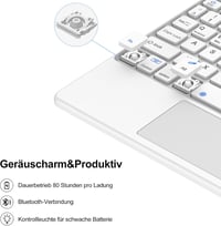 IVEOPPE iPad Air 11" Bluetooth Billentyűzet Érintőpaddal, Zöld Tok Tolltartóval 4