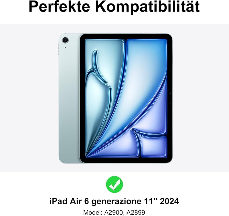 IVEOPPE iPad Air 11" Bluetooth billentyűzet tok M4/M3/M2, zöld QWERTZ