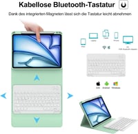 IVEOPPE iPad Air 11" Bluetooth billentyűzet tok M4/M3/M2, zöld QWERTZ 3