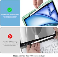 IVEOPPE iPad Air 11" Bluetooth billentyűzet tok M4/M3/M2, zöld QWERTZ 6