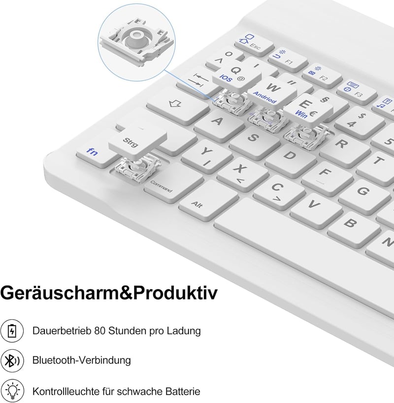 IVEOPPE iPad Air 11" Bluetooth billentyűzet tok M4/M3/M2, zöld QWERTZ