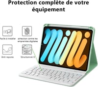 IVEOPPE iPad Mini 7/6 8.3" Billentyűzet AZERTY Francia Zöld Leválasztható 6