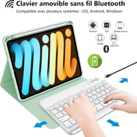 IVEOPPE iPad Mini 7/6 8.3" Billentyűzet AZERTY Francia Zöld Leválasztható 3