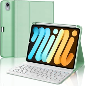 IVEOPPE iPad Mini 7/6 8.3" Billentyűzet AZERTY Francia Zöld Leválasztható