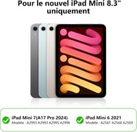 IVEOPPE iPad Mini 7/6 8.3" Billentyűzet AZERTY Rózsaarany Vezeték Nélküli 2