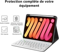 IVEOPPE iPad Mini 7/6 8.3" Billentyűzet AZERTY Rózsaarany Vezeték Nélküli 6