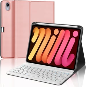 IVEOPPE iPad Mini 7/6 8.3" Billentyűzet AZERTY Rózsaarany Vezeték Nélküli
