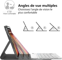 IVEOPPE iPad Mini 7/6 8.3" Billentyűzet AZERTY Rózsaarany Vezeték Nélküli 5