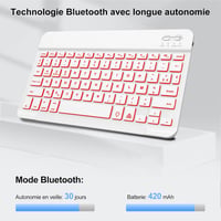 IVEOPPE iPad Pro 11 2024 Tok Világító AZERTY Billentyűzettel Sky Blue 5