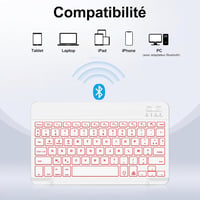 IVEOPPE iPad Pro 11 2024 Tok Világító AZERTY Billentyűzettel Sky Blue 2