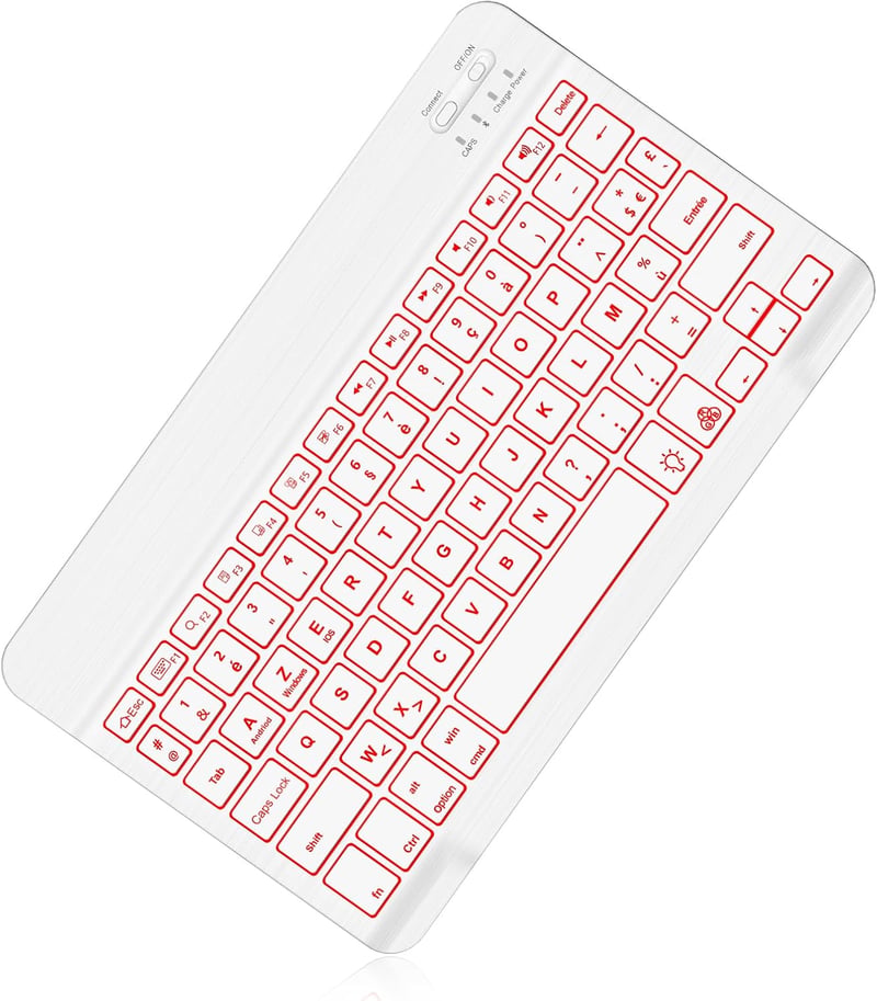 IVEOPPE iPad Pro 11 2024 Tok Világító AZERTY Billentyűzettel Sky Blue