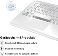 IVEOPPE iPad Pro 12.9 Billentyűzet Touchpad-dal, Mágneses QWERTZ Bluetooth Billentyűzet Tok, Kék 4
