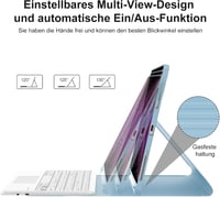 IVEOPPE iPad Pro 12.9 Billentyűzet Touchpad-dal, Mágneses QWERTZ Bluetooth Billentyűzet Tok, Kék 5
