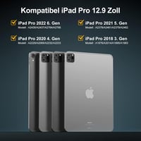 IVEOPPE iPad Pro 12.9 Billentyűzet Touchpad-dal, Mágneses QWERTZ Bluetooth Billentyűzet Tok, Kék 2