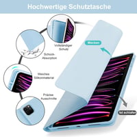 IVEOPPE iPad Pro 12.9 Billentyűzet Touchpad-dal, Mágneses QWERTZ Bluetooth Billentyűzet Tok, Kék 6