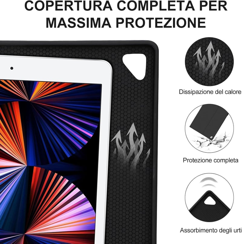 IVEOPPE iPad Pro 12.9 Bluetooth Billentyűzet Tok Világítással 2017/2015