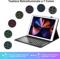 IVEOPPE iPad Pro 12.9 Bluetooth Billentyűzet Tok Világítással 2017/2015 4