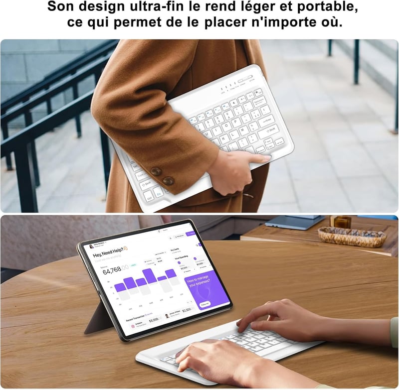 IVEOPPE iPad Pro 13 2024 Bluetooth billentyűzet tok, eltávolítható, fekete
