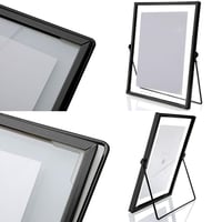 IVEOPPE Fotorámik A5 Sklo Kov Čierna 15x20 cm – 2 ks Dvojitý presklený fotorámik do domácnosti a kancelárie na rastlinné motívy a sušené kvety 5