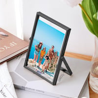 IVEOPPE Fotorámik A5 Sklo Kov Čierna 15x20 cm – 2 ks Dvojitý presklený fotorámik do domácnosti a kancelárie na rastlinné motívy a sušené kvety 3