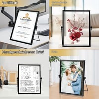 IVEOPPE Fotorámik A5 Sklo Kov Čierna 15x20 cm – 2 ks Dvojitý presklený fotorámik do domácnosti a kancelárie na rastlinné motívy a sušené kvety 6