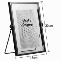 IVEOPPE Fotorámik A5 Sklo Kov Čierna 15x20 cm – 2 ks Dvojitý presklený fotorámik do domácnosti a kancelárie na rastlinné motívy a sušené kvety 2
