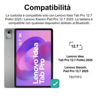 Puzdro IVEOPPE pre Lenovo Idea Tab Pro 12.7 2025 s odnímateľnou Bluetooth klávesnicou a touchpadom, kompatibilné s Lenovo Xiaoxin Pad Pro 12.7 2025, čierne 2