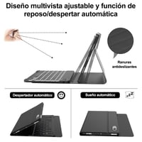 IVEOPPE Lenovo Tab M10 FHD Plus 10.3" Bluetooth Billentyűzetes Tok (TB-X606F/TB-X606X/TB-X6C6F) Olasz Kiosztás, Háttérvilágítással, Fekete 6