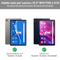 IVEOPPE Lenovo Tab M10 FHD Plus 10.3" Bluetooth Billentyűzetes Tok (TB-X606F/TB-X606X/TB-X6C6F) Olasz Kiosztás, Háttérvilágítással, Fekete 2