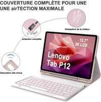 IVEOPPE Lenovo Tab P12 12,7" Billentyűzetes Tok AZERTY Hátérvilágítás 7