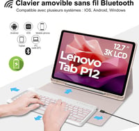 IVEOPPE Lenovo Tab P12 12,7" Billentyűzetes Tok AZERTY Hátérvilágítás 3