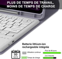 IVEOPPE Lenovo Tab P12 12,7" Billentyűzetes Tok AZERTY Lavanda 4