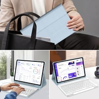 IVEOPPE Lenovo Tab P12 12.7" Leválasztható AZERTY Billentyűzet Tok Égkék 9