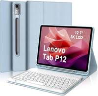 IVEOPPE Lenovo Tab P12 12.7" Leválasztható AZERTY Billentyűzet Tok Égkék 1