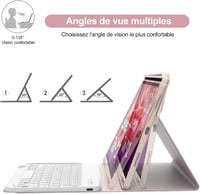IVEOPPE Lenovo Tab P12 12,7" Védőtok AZERTY Billentyűzettel Rózsaszín 5