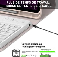 IVEOPPE Lenovo Tab P12 12,7" Védőtok AZERTY Billentyűzettel Rózsaszín 4
