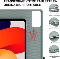 IVEOPPE Redmi Pad SE 11" Billentyűzetes Tok, Mágneses Bluetooth Billentyűzet, Sötétzöld 8