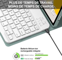 IVEOPPE Redmi Pad SE 11" Billentyűzetes Tok, Mágneses Bluetooth Billentyűzet, Sötétzöld 4