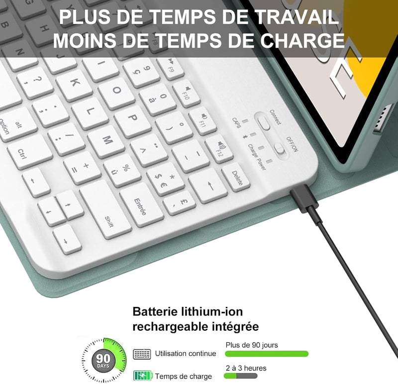 IVEOPPE Redmi Pad SE 11" Billentyűzetes Tok, Mágneses Bluetooth Billentyűzet, Sötétzöld