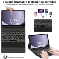 IVEOPPE Puzdro s klávesnicou a touchpadom pre Samsung Galaxy Tab A9 Plus 11", španielske rozloženie, odnímateľné podsvietenie, Bluetooth, čierne 3