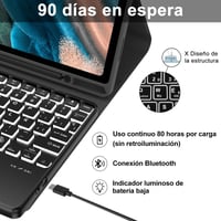 IVEOPPE Puzdro s klávesnicou a touchpadom pre Samsung Galaxy Tab A9 Plus 11", španielske rozloženie, odnímateľné podsvietenie, Bluetooth, čierne 5