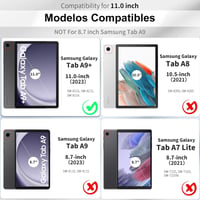 IVEOPPE Puzdro s klávesnicou a touchpadom pre Samsung Galaxy Tab A9 Plus 11", španielske rozloženie, odnímateľné podsvietenie, Bluetooth, čierne 2