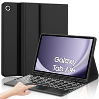 IVEOPPE Puzdro s klávesnicou a touchpadom pre Samsung Galaxy Tab A9 Plus 11", španielske rozloženie, odnímateľné podsvietenie, Bluetooth, čierne 1