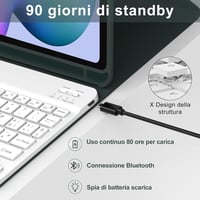 IVEOPPE Samsung Galaxy Tab S6 Lite Bluetooth billentyűzet tok, sötétzöld 4