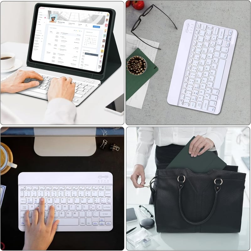 IVEOPPE Samsung Galaxy Tab S6 Lite Bluetooth billentyűzet tok, sötétzöld