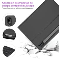 Puzdro s Bluetooth klávesnicou IVEOPPE pre Samsung Galaxy Tab S7 FE/S7 Plus/S8 Plus 12,4", španielske rozloženie Ñ, 7-farebné podsvietenie, odnímateľné, sivé 6