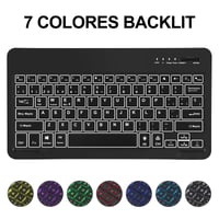 Puzdro s Bluetooth klávesnicou IVEOPPE pre Samsung Galaxy Tab S7 FE/S7 Plus/S8 Plus 12,4", španielske rozloženie Ñ, 7-farebné podsvietenie, odnímateľné, sivé 3