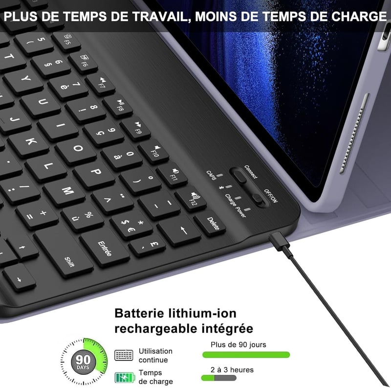 IVEOPPE Xiaomi Pad 6 11" bőr tok mágneses AZERTY billentyűzettel