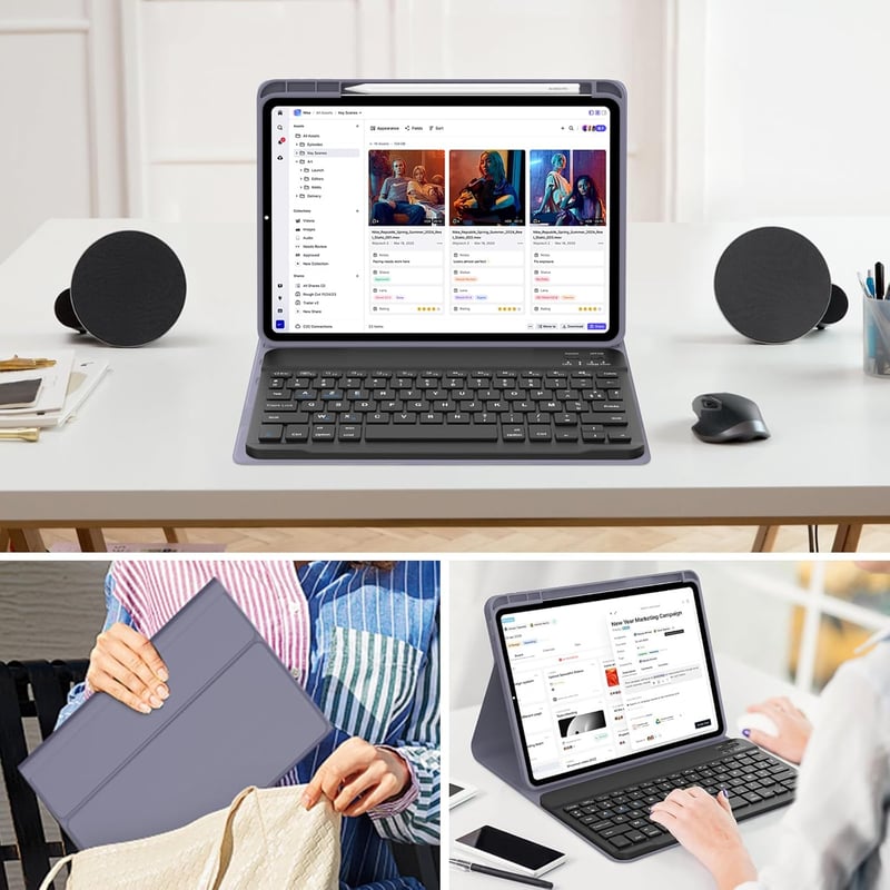 IVEOPPE Xiaomi Pad 6 11" bőr tok mágneses AZERTY billentyűzettel