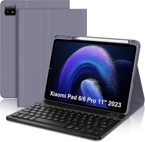 IVEOPPE Xiaomi Pad 6 11" bőr tok mágneses AZERTY billentyűzettel